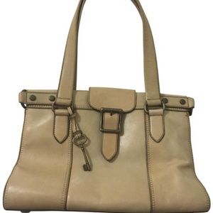 Fossil Revival East/West Tan Leather Satchel